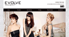 Desktop Screenshot of evolvehairandbeauty.com