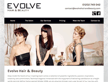 Tablet Screenshot of evolvehairandbeauty.com